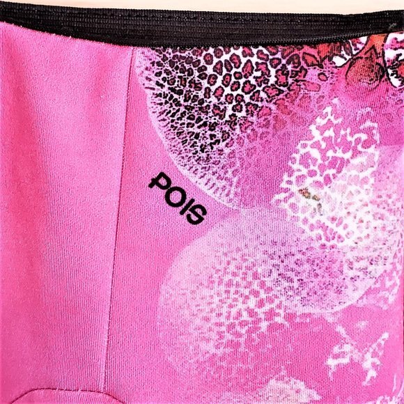 NWT Pois Italy Mini Skirt Abstract Pink Floral Scuba Size 6 or 42IT - Picture 3 of 9